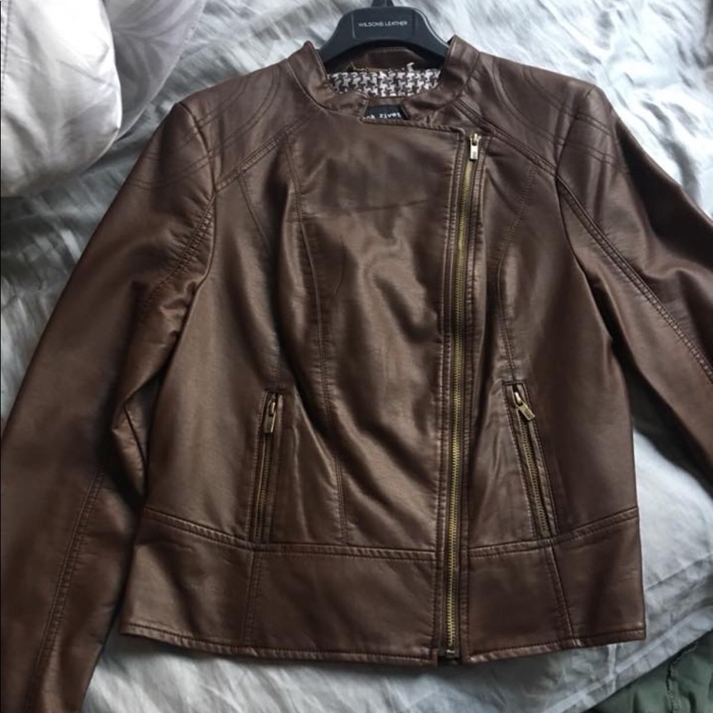 Brown leather jacket